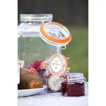 Dóza na potraviny Bedýnka SECRETS DU POTAGER se zavařovacími sklenicemi, 28 x 18 x 10 cm; 0,16 L|Esschert Design