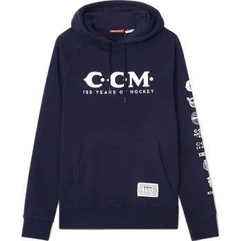 Pánská mikina Mikina CCM 125 Years Pullover Hoodie Sr Farba: navy modrá, Veľkosť: S