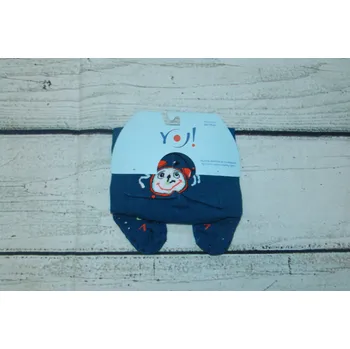 YO! YO ! Bavlněné punčocháčky ABS na chodidle i nártu - modré s budíkem Velikost: 62/68