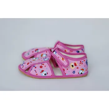 Dívčí obuv Baby Bare Přezůvky barefoot - pink teddy Velikost: 24