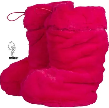 Capáčky Zandup BOTIČKY s merino vlnou - Růžové vel. 4 (15,5 cm)