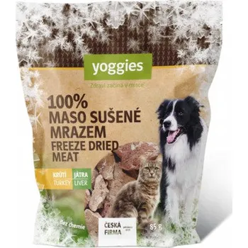 Pamlsek pro psa Yoggies Mrazem sušená krůtí játra (lyofilizovaná) 85 g