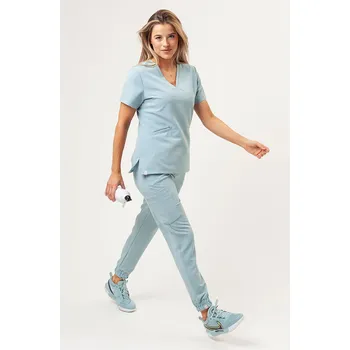 Dámský overall Lékařská souprava Sunrise Uniforms Premium (halena Aura, kalhoty Vibe) aqua