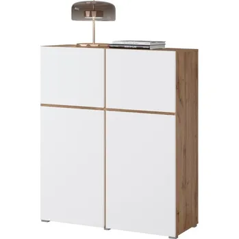 Komoda Komoda CROSS (typ 76) dub Wotan/bílá