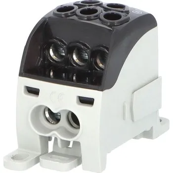 Stavebniny Blok pro rozdělení fází PDB 210, 1pól., 214A, 1000V, černý/průhl. víko, na DIN, ELEMAN 1006717