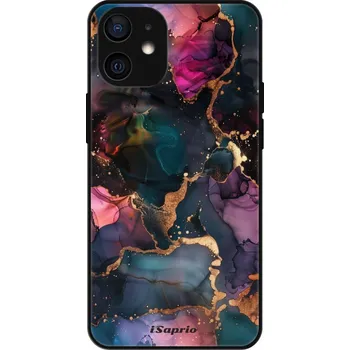 Pouzdro na mobilní telefon Lesklé pouzdro iSaprio pro Apple iPhone 12 Mini - Dark Marble 10 (Lesklé pouzdro, kryt, obal iSaprio Exclusive na mobil Apple iPhone 12 Mini s motivem Dark Marble 10 - elegantní skleněný vzhled, skvělá ochrana mobilu a luxusní styl, vyrobeno v Česku)