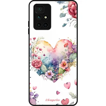 Pouzdro na mobilní telefon Lesklé pouzdro iSaprio pro Xiaomi Redmi 10 - Floral Heart (Lesklé pouzdro, kryt, obal iSaprio Exclusive na mobil Xiaomi Redmi 10 s motivem Floral Heart - elegantní skleněný vzhled, skvělá ochrana mobilu a luxusní styl, vyrobeno v Česku)
