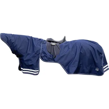 Deka pro koně HKM Deka jezdecká HKM, s krkem, s fleecem, nepromokavá, deep blue Délka zad: 155 cm
