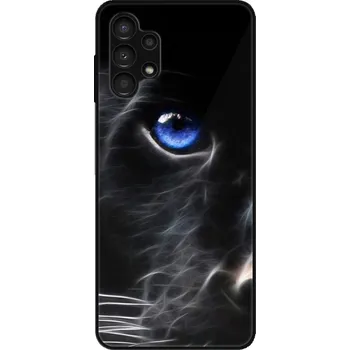 Pouzdro na mobilní telefon Lesklé pouzdro iSaprio pro Samsung Galaxy A13 - Black Puma (Lesklé pouzdro, kryt, obal iSaprio Exclusive na mobil Samsung Galaxy A13 s motivem Black Puma - elegantní skleněný vzhled, skvělá ochrana mobilu a luxusní styl, vyrobeno v Česku)