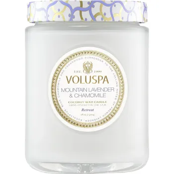 Svíčka Voluspa – Vonná svíčka ve skle Mountain Lavender & Chamomile, Velká