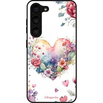 Pouzdro na mobilní telefon Lesklé pouzdro iSaprio pro Samsung Galaxy S23 5G - Floral Heart (Lesklé pouzdro, kryt, obal iSaprio Exclusive na mobil Samsung Galaxy S23 5G s motivem Floral Heart - elegantní skleněný vzhled, skvělá ochrana mobilu a luxusní styl, vyrobeno v Česku)