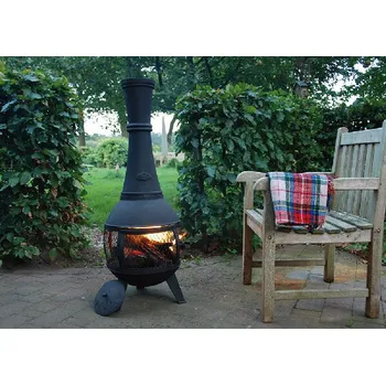 Krbová kamna Krbová kamna FANCY FLAMES, s dvířky a mřížkovým tělem, litina, černá, 42x121cm|Esschert Design