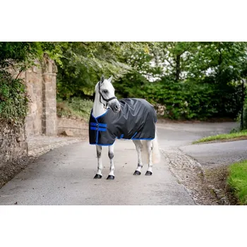 Deka pro koně Deka výběhová Amigo Ripstop Pony, 100 g, black/classic blue Délka zad: 125 cm
