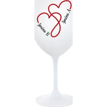 Sklenice Sklenička na víno Propletená srdce