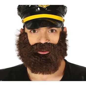 Karnevalový doplněk Guirca Husté kaštanové vousy - plnovous