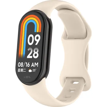 4wrist Řemínek ze silikonu pro Xiaomi 9 a 8 - Krémová + 2 měsíce na vrácení zboží