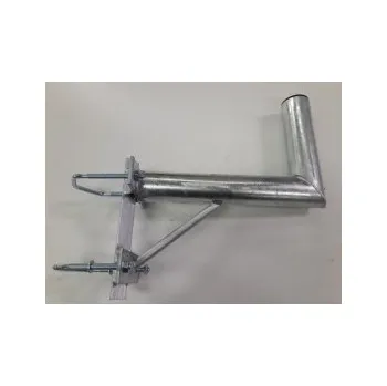 Anténní držák Držák 40cm s vinklem a 2 třmeny na stožár pr. 60mm výška 25cm - žárový zinek WFmetal, s.r.o. K40P60V2Z