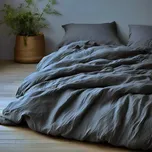 Mušelínové povlečení - tm. šedé 140x200+70x90