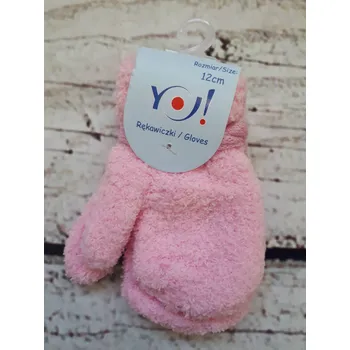 Rukavice YO! Zimní kojenecké froté rukavičky - sv.růžové 10cm