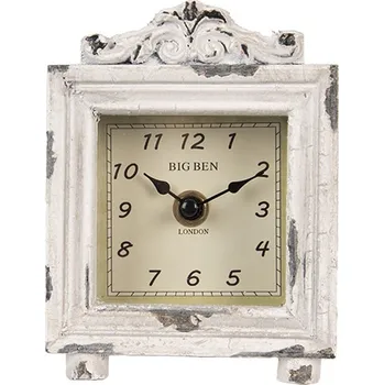 Hodiny Béžové antik dřevěné hodiny Big Ben - 10*6*14 cm / 1*AA