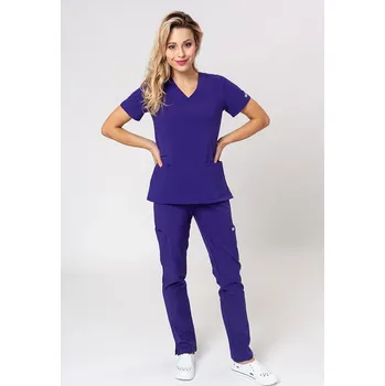 Dámský overall Lékařská dámská souprava Maevn Momentum (halena Double V–neck, kalhoty 6-pocket) fialová