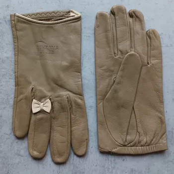 Rukavice Krátké rukavice s mašličkami Barva: Khaki, Velikost: 7