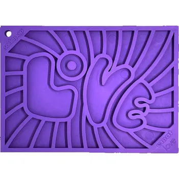 Hračka pro psa SodaPup lízací podložka love malá, fialová