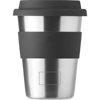 Jednorázové nádobí Nerezový pohárek 350ml 100 MUG FRONT LOWER, 15x25mm Tamponový tisk, 4 barvy