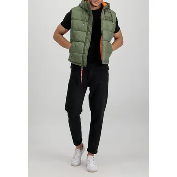 Chlapecká vesta vesta Hooded Puffer Vest FD sage green 2XL