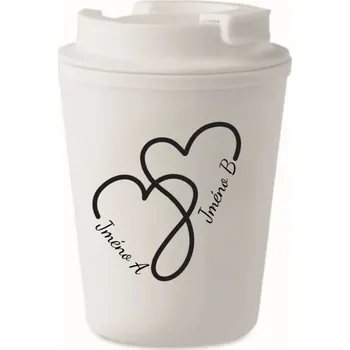 Malý termohrnek na kávu Propletená srdce (300 ml)