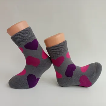 Trepon Dětské froté zimní ponožky SRDCE Barva: Šedá, Velikost: 16 - 18 (24-27)