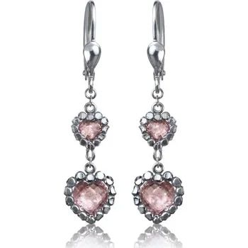 Náušnice Couple, Neotřelé náušnice Leslie II, bílé zlato a turmalín, Patent visací dámský, 585-14-3-1381.1B00.0.00.639.10