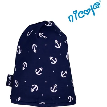 Kojenecká čepice Nicol Dětská čepice Nicol, Sailor - tm. modrá se vzorem. vel. 80/86