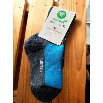 Dívčí oblečení Surtex volný lem pro děti (70% merinové vlny) Barva: modrá tyrkysová/šedá, Velikost: 16 - 17 (eur 24-26)