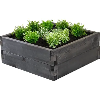 Vyvýšený záhon Vyvýšený záhon čtverec - výška 32cm Vyberte povrchovou úpravu: Černá, Vyberte velikost (délka x šířka): 600x600, Nopová folie: Bez folie