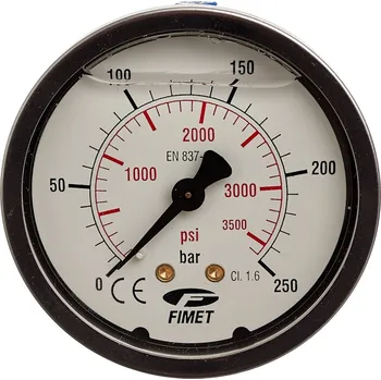 Stříkací pistole BERIZZI Manometr glycerinový 0-250 bar- zadní výstup