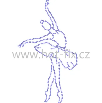 CB002 - baletka nažehlovací hot-fix kamínková aplikace na textil, rozměry cca 10,4x17,8cm barva: polobroušené kameny barva 201 AB Crystal /stříbrná s duhovým efektem