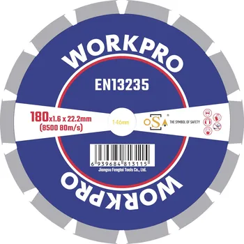 WorkPro GSOSSE-3 Řezný kotouč 180 mm 1 ks keramika, Porcelán, mramor, zdivo, sklo, Vápenec, granit, přírodní kámen, pískovec