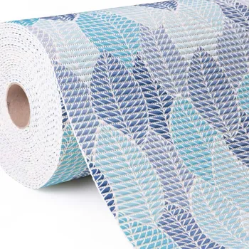 Koupelnová předložka PRO-008 Modré listy 65 cm Modrá