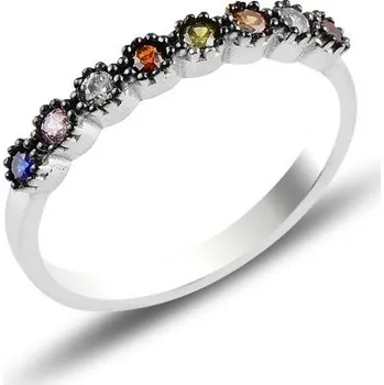 Prsten Stříbrný HALF ETERNITY prsten se zirkony Velikost prstenu: 6 (EU: 51-53) Ag 925; ≤1,6 g. 5820226567