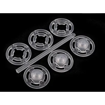 Plastové patentky / stiskací knoflíky Ø7-15 mm, barva 15 mm transparent