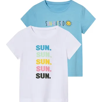 Chlapecké tričko lupilu® Dětské triko, 2 kusy (bílá/modrá, 98/104)