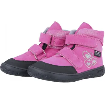 Jonap Celoroční barefoot obuv Jerry růžová devon srdce S MEMBRÁNOU Velikost: 24