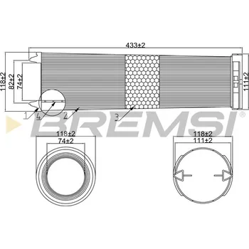 Vzduchový filtr Vzduchový filtr BREMSI FA1055