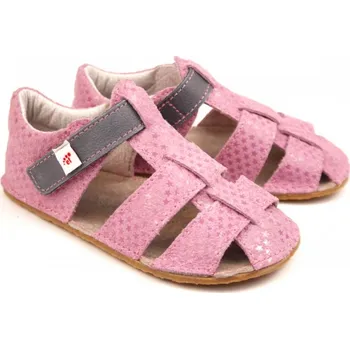 Dívčí sandály Ef barefoot sandálky růžová šedá Velikost: 33