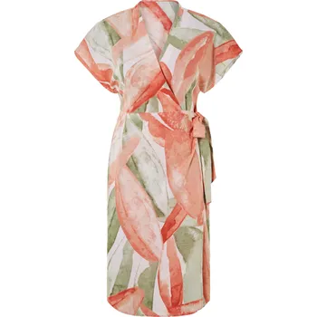 Dámské šaty esmara® Dámské lněné šaty (meruňková/šedohnědá, 42)