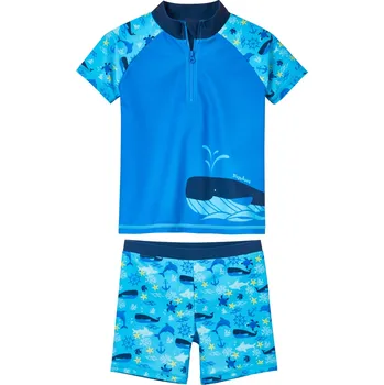 Kojenecké plavky Playshoes Chlapecká koupací souprava s UV ochranou, 2dílná (velryba, 74/80)
