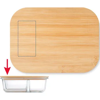 Dóza na potraviny Skleněná obědová nádoba Tamponový tisk (max. 4 barvy, 80x40mm) 4 barvy 5 LID LEFT