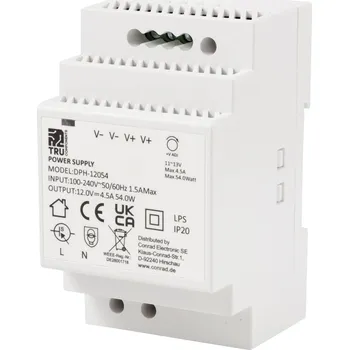 spínaný zdroj TRU COMPONENTS TC-10580816 síťový zdroj na DIN lištu 12 V/DC 4.5 A 54 W Počet výstupů:1 x Obsah 1 ks