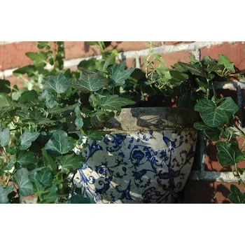 Květináč Nástěnný květináč AGED CERAMIC, modrobílá keramika, 28x12x18cm/1L, 27,5cm|Esschert Design